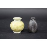 MARTIN BROTHERS MINIATURE VASE a miniature gourd shaped vase with black speckled glaze, impressed
