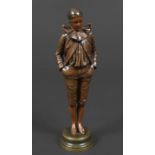 BRONZE FIGURE OF A PIERROT - AFTER JEAN GARNIER (1853-1910) a bronze figure of a Pierrot or Clown,