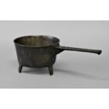 IRISH BRONZE SKILLET late 18th or early 19th century, the reeded handle initialled IH or JH