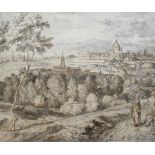FRENCH SCHOOL, Circa 1700 VIEW OF PARIS FROM A SITE NEAR THE PORTE D'ITALIE WITH THE VAL DE GRACE IN