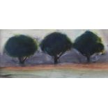 •ANTHONY FRY (1927-2016) THREE TREES Mixed media on paper 10 x 22cm.; with an oil on paper, `