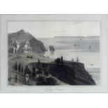 WILLIAM DANIELL, RA (1769-1837) TORBAY, DEVON; PIER AT LITTLE HAMPTON; VIEW ON PUFFIN ISLAND, NEAR
