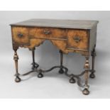 WALNUT SIDE TABLE in the William and Mary style and incorporating earlier woods, the top with a