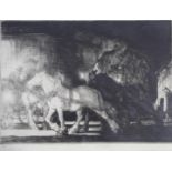 •EDMUND BLAMPIED (1886-1966) A STREET BY NIGHT (Appleby 128) Drypoint, 1927, signed and numbered