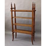 SET OF ELM COLLAPSIBLE SHELVING possibly Scottish, with fluted uprights and turned finials, height