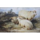 THOMAS SIDNEY COOPER, RA (1803-1902) SHEEP ON A MOUND Signed and dated indistinctly, probably