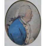 FOLLOWER OF JOHN DOWNMAN, ARA (175-1824) PORTRAIT OF KING GEORGE III Quarter length, in profile,