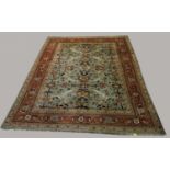 ZIEGLER DESIGN CARPET 20th century, possibly Afghanistan, the ice blue field with columns of