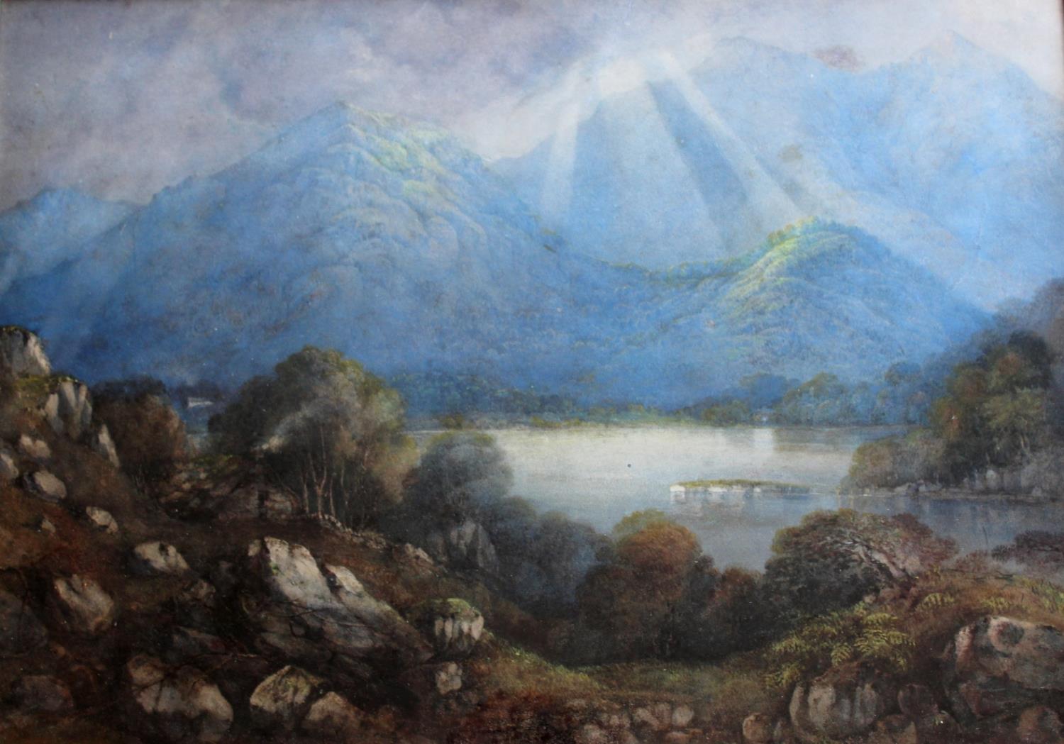 ATTRIBUTED TO ROBERT LOWE STOPFORD (1813-1898) LOCH KATRINE FROM STRONACHLACHAR Bears label on new