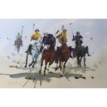 •JAKE WINKLE THE POLO MATCH; QUIET REFLECTIONS Two, both signed, watercolour Each 32 x 48cm