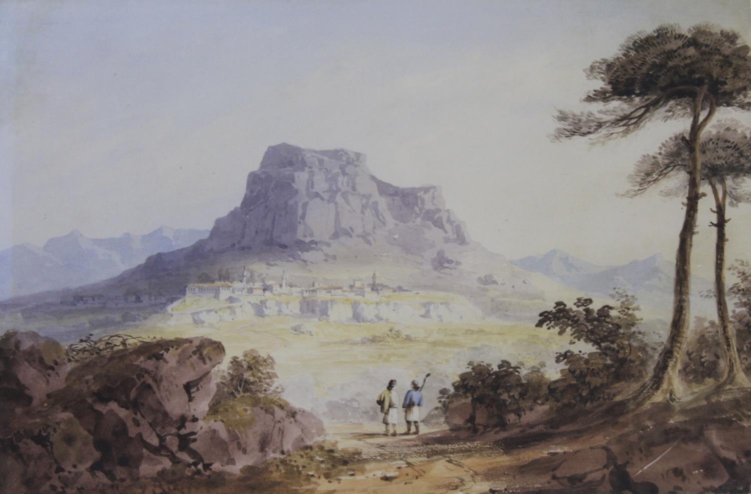 WILLIAM PAGE (1794-1872) THE ACROPOLIS, ATHENS, FROM THE PNYX; CORINTH Two, the former signed, - Image 2 of 2