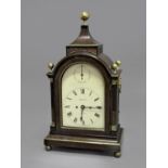 MAHOGANY PAGODA BRACKET CLOCK probably by Barraud, the painted dial with 7" chapter ring inscribed