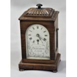 ROSEWOOD MANTEL TIMEPIECE mid 19th century, the silvered dial inscribed Frodsham London beneath