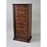 VICTORIAN MAHOGANY WELLINGTON CHEST the nine graduated drawers with turned pulls, height 140cm,