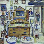 •FRED YATES (1922-2008) ANTIQUE SHOP, ST JUST Signed, inscribed with title verso, oil on Masonite 51