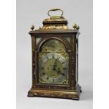 GEORGE III CADDY TOP BRACKET CLOCK AND LATER BRACKET the brass dial with a 6 3/4" silvered chapter