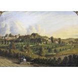 ENGLISH SCHOOL (?), EARLY 19th CENTURY COUNTRY SCENE WITH TOWN AND RAILWAY; PASTORAL SCENE NEAR AN