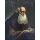 CIRCLE OF CHRISTIAN WILHELM ERNST DIETRICH (1712-1774) STUDY OF AN OLD PHILOSOPHER Oil on panel 23 x