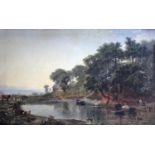 WILLIAM WILLIAMS OF PLYMOUTH (1808-1895) A SCENE ON THE EXE - TOPSHAM Signed and dated Plymouth