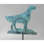 COPPER AND IRON WEATHER VANE in the form of a retriever, height 60cm, width 58cm