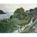 •FRED YATES (1922-2008) EXOTIC GARDEN, FOWEY Signed, oil on board 40 x 49.5cm. ++ Good condition