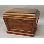 MAHOGANY SARCOPHAGUS FORM WINE COOLER 19th century, with tin liner, height 53cm, width 73cm, depth