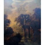 MANNER OF JAN ASSELIJN (c.1610-1652) RIVER LANDSCAPE WITH ITALIANATE BUILDINGS AND FIGURES UPON A