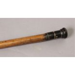 OTTER HUNTING SPEAR the wooden pole with an iron point, the hardwood pommel inlaid with ivory/