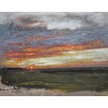 ALBERT GOODWIN, RWS (1845-1932) BLAKENEY MARSHES, NORFOLK, SUNSET Signed, inscribed with title and