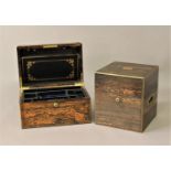 VICTORIAN COROMANDEL WRITING BOX stamped S Mordan & Co London, with fitted, leather lined interior
