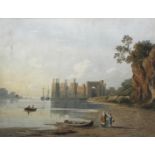 JOHN VARLEY (1778-1842) CAERNARVON CASTLE Watercolour 23 x 30cm. ++ Needs a light clean; slight