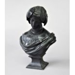 AFTER JAMES PRADIER Bust of Atlanta on a square, socle base inscribed Pradier, bronze, height 28cm