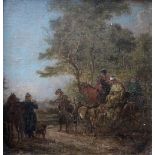 THREE SMALL PICTURES comprising `Travelling Invalids` by a follower of Jan Pieter van Bredael the