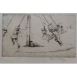 •EILEEN ALICE SOPER (1905-1990) THE GIANT STRIDE; TIDDLERS Two, etchings, 1921, each signed in