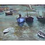 •BIDDY JAMIESON (1871-1952) THE HARBOUR AT ST. IVES Signed and dated 1939, also signed and inscribed