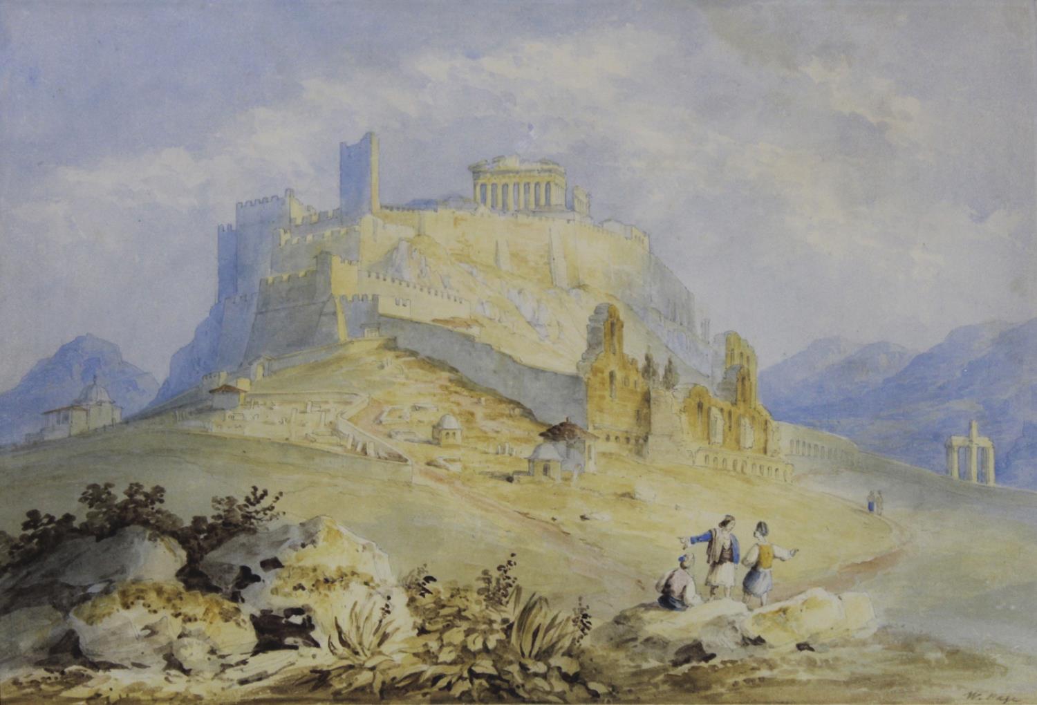 WILLIAM PAGE (1794-1872) THE ACROPOLIS, ATHENS, FROM THE PNYX; CORINTH Two, the former signed,