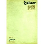 The Cyclecar. A rare pre-production promotional folder, itself containing an example front cover