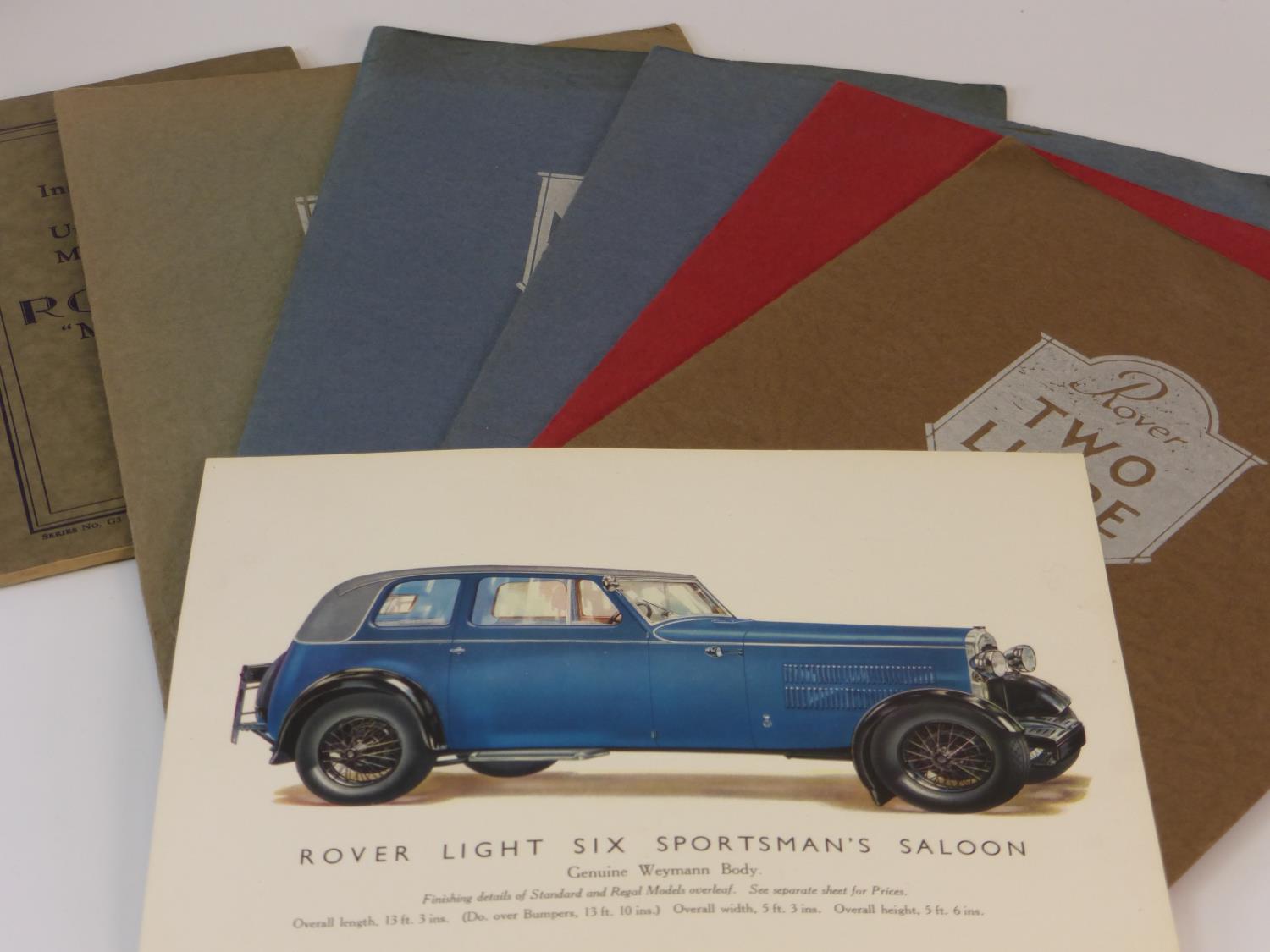 Rover - A Collection of Folder-Brochures, all dating from c1930, to include the Light Six, 10/