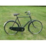 A 1950s Gentleman's Sunbeam Bicycle, with a 24-inch green frame, patented centre-pull brakes,
