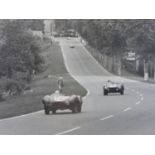 1950 & 1960s Motor Racing Photographs. Six large format monochrome framed photographs, largest frame