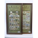 Players Cycling Cigarette Cards. A set held in two purpose-manufactured frames and mounting