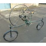 A Reproduction Rudge Rotary Tricycle, having a 48-inch driving wheel, 20-inch pneumatic steering