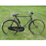 A 1950s Rudge Roadster having a 24-inch frame, Sturmey Archer three-speed dynamo rear hub,