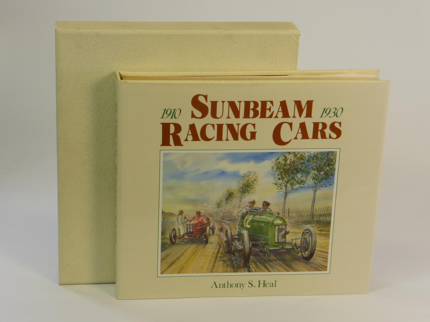 Sunbeam Racing Cars 1910 - 1930 by Anthony Heal. The 1989 book housed in its cream slipcase.