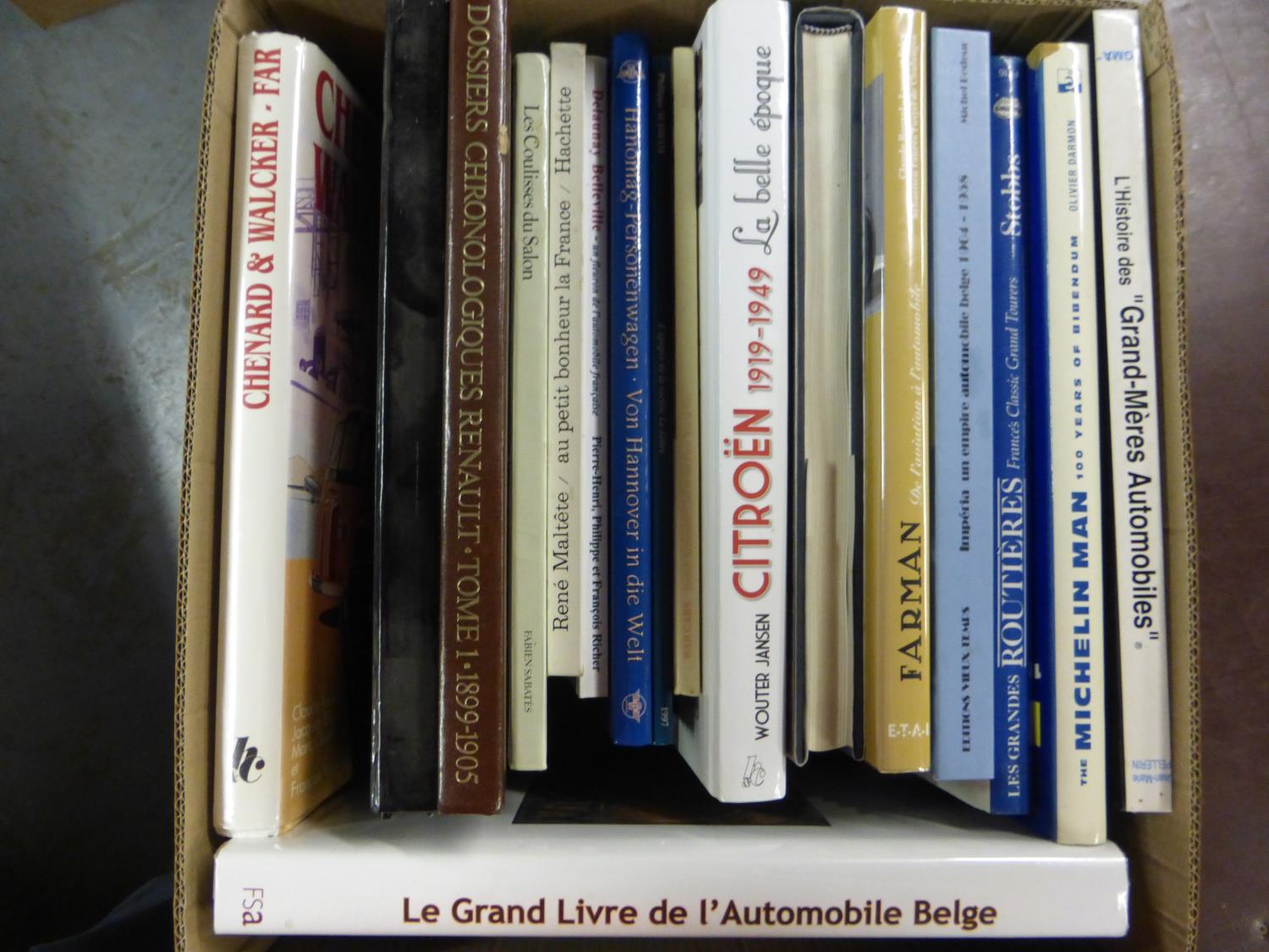 A Box of Large Format Books. Le Grand Livre de l'Automobile Belge; Hispano Suiza by d'Andres with
