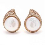 18KT Gold, Pearl, and Diamond Earrings, Tiffany & Co.