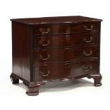 George III Mahogany Serpentine Front Chest with Desk