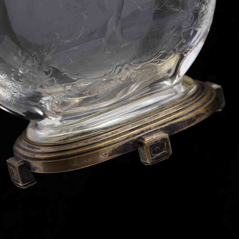 Baccarat, Pair of "Rock Crystal" Engraved Mantel Vases - Image 6 of 14