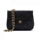 Vintage Classic Black Quilted Mini Flap Bag, Chanel