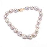14KT Gold Baroque Pearl Necklace